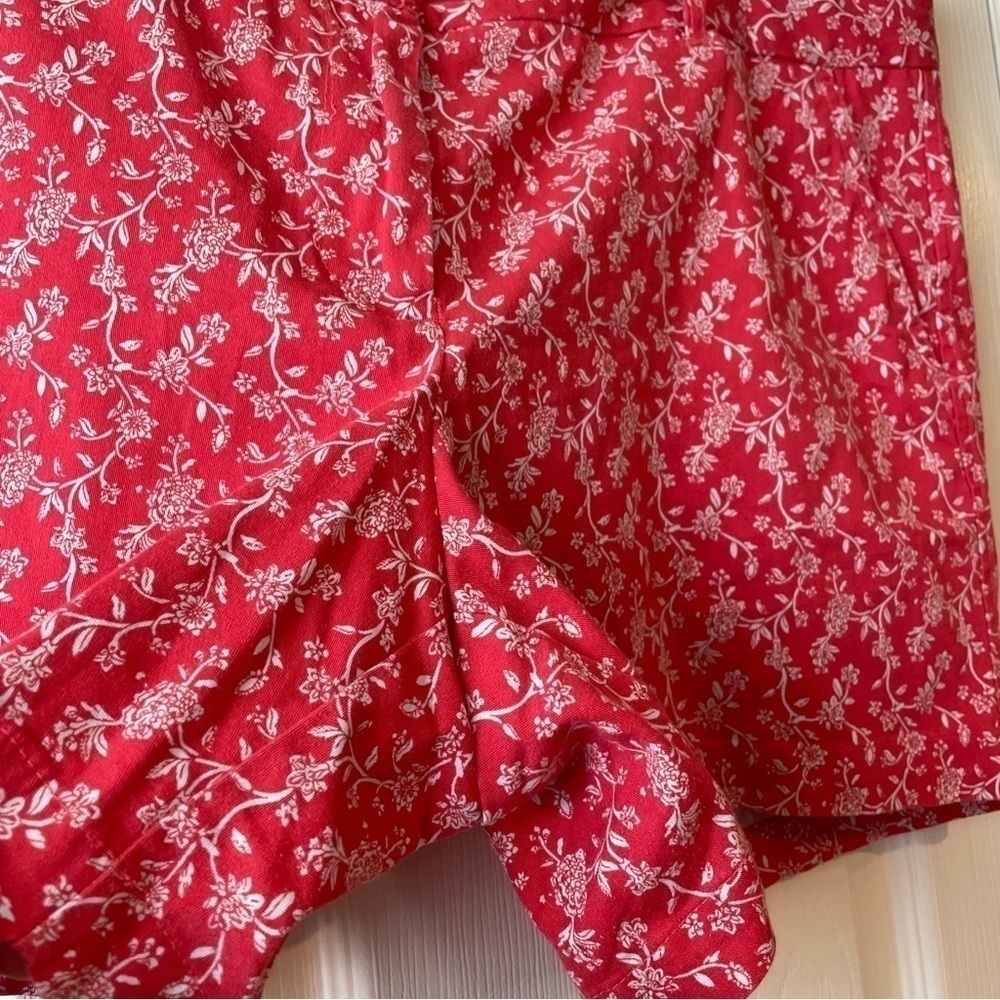 Land N Sea Chino Shorts Salmon Coral Floral Size 14 - Picture 4 of 16